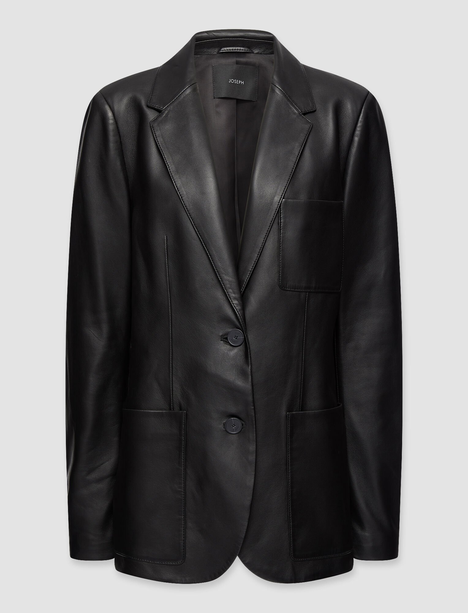 Joseph, Nappa Leather Jacques Tailored Jacket, in Black