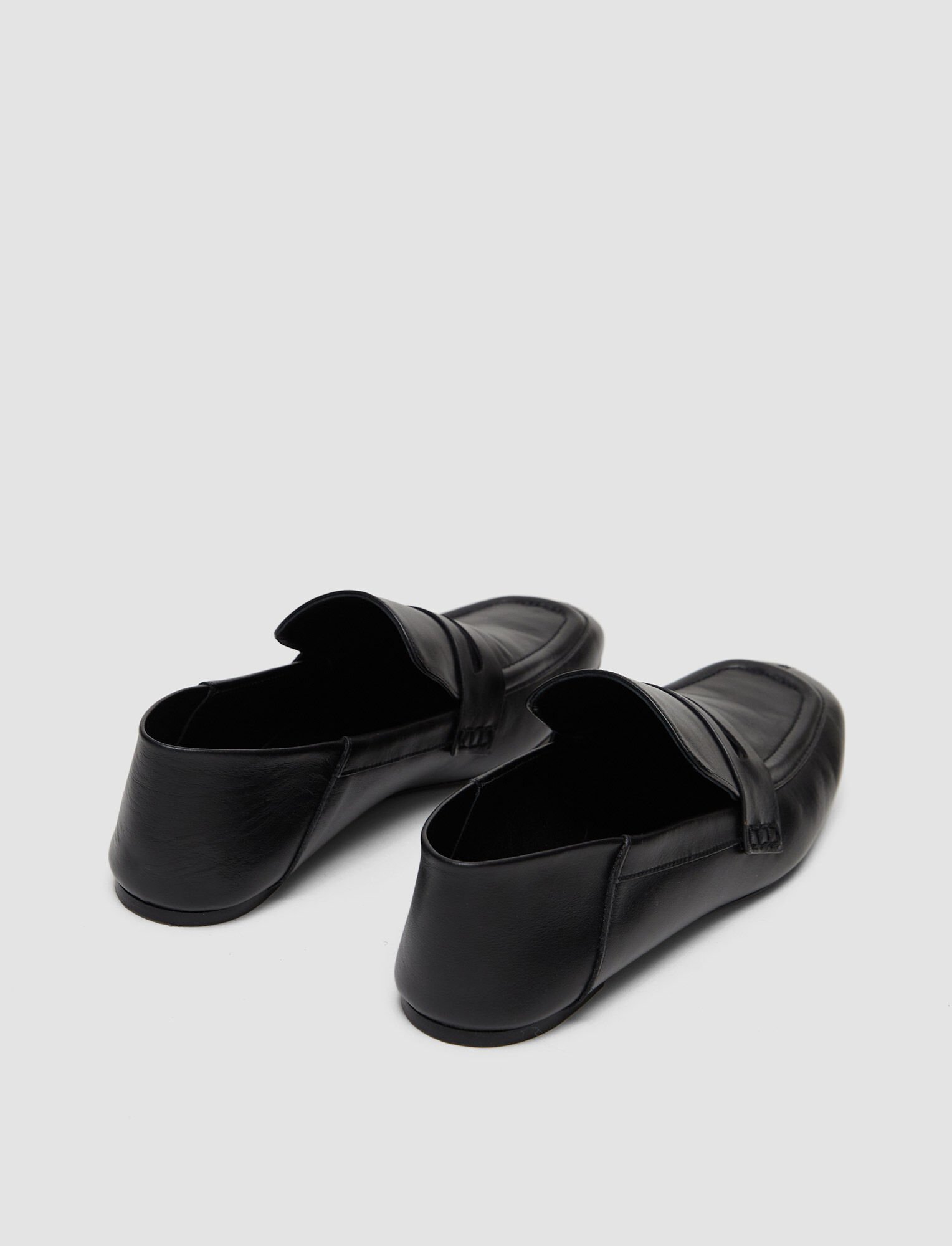 Shop Joseph Leather Loafers In Black