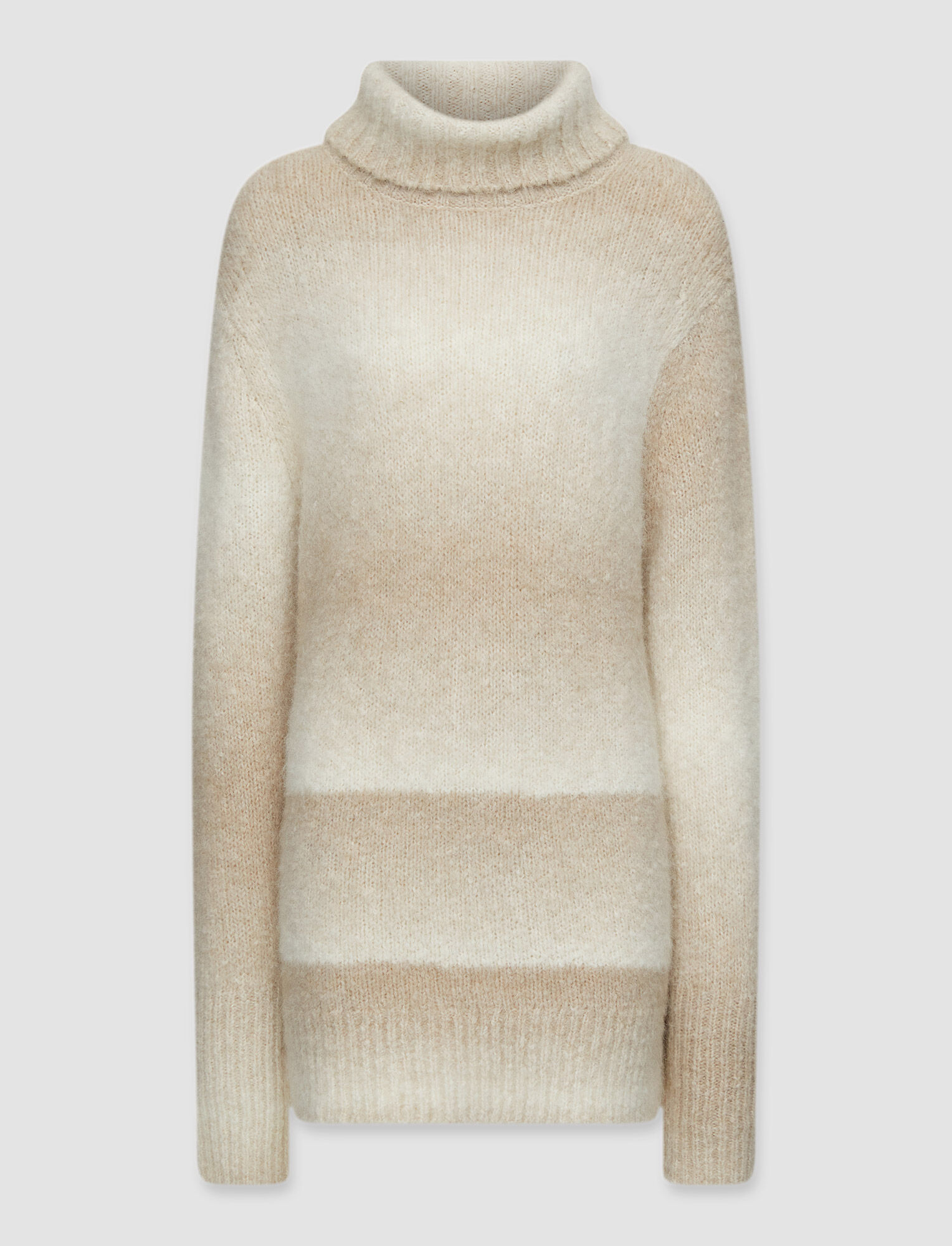 Joseph, Printed Knit High Neck Jumper, in Ivory