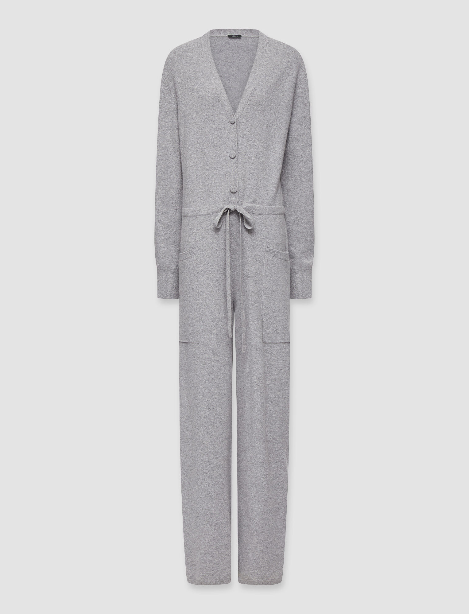 Joseph, Cosy Wool Cashmere Jumpsuit, in Mid Grey