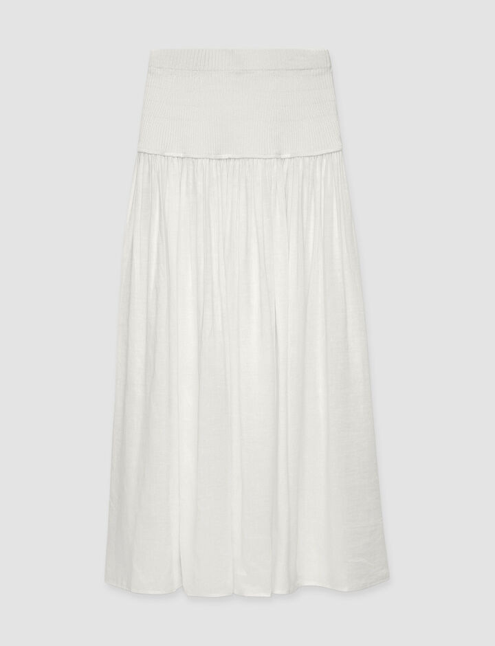 Joseph, Linen Blend Seaton Skirt, in Ivory