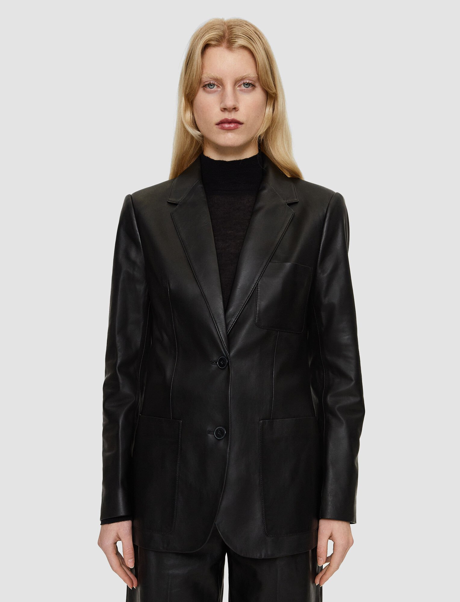 Joseph, Nappa Leather Jacques Jacket, in Black