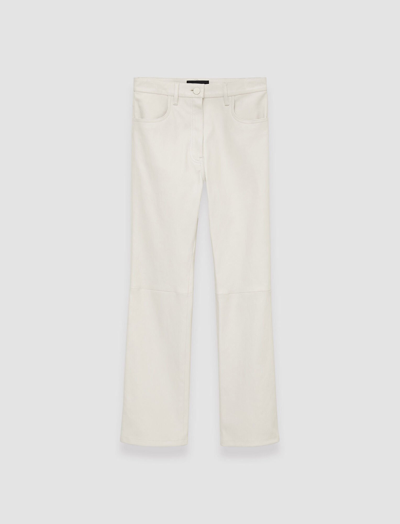 Joseph, Leather Stretch Duke Trousers, in Oyster White
