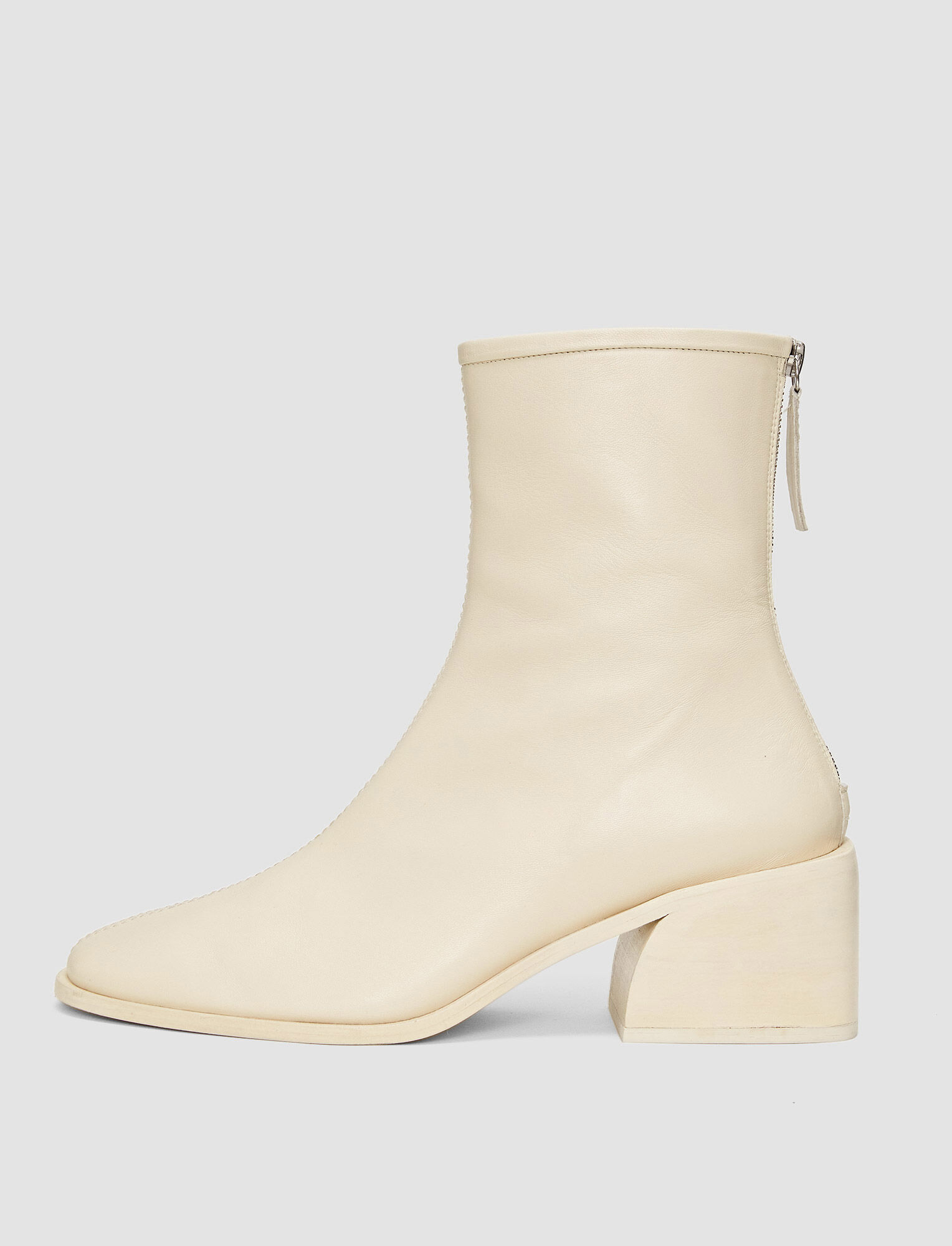 Shop Joseph Leather Ankle Boot In Oyster White