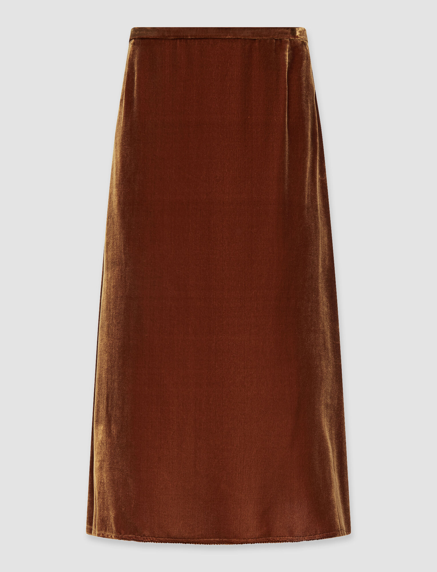 Joseph, Drapy Velvet Sabra Skirt, in Copper