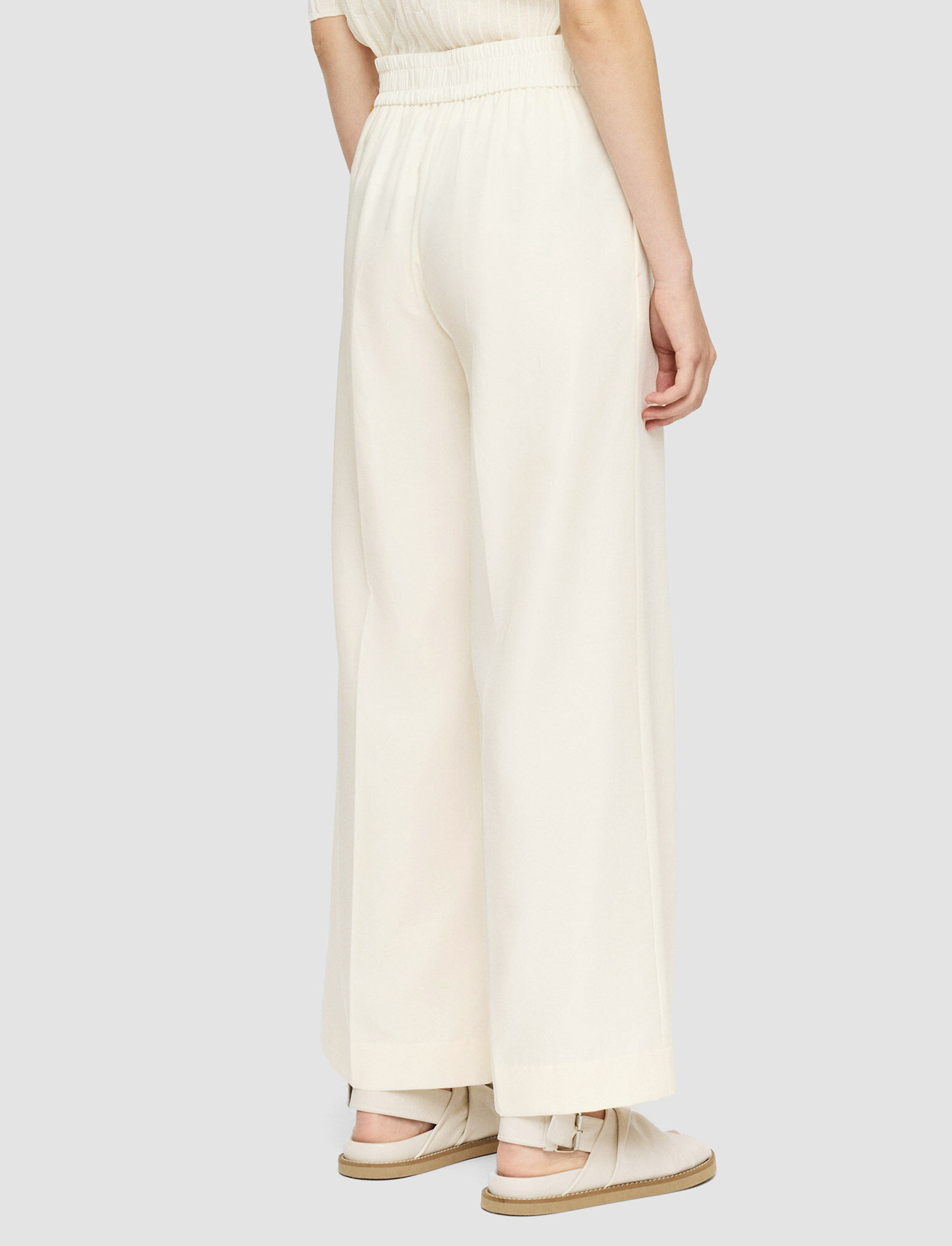 Joseph, Soft Cotton Silk Thurlow Trousers, in Ivory