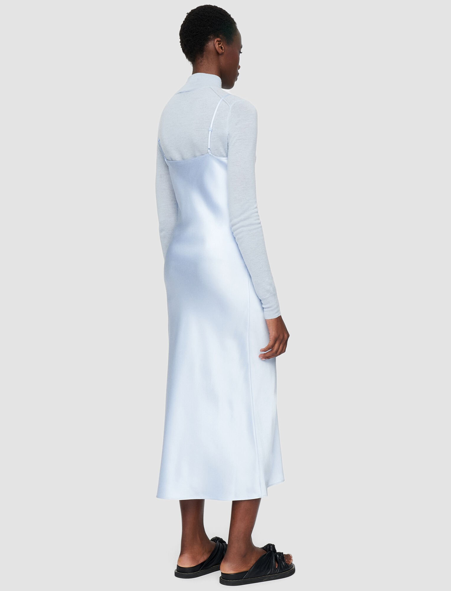Joseph, Silk Satin Clea Dress, in Horizon