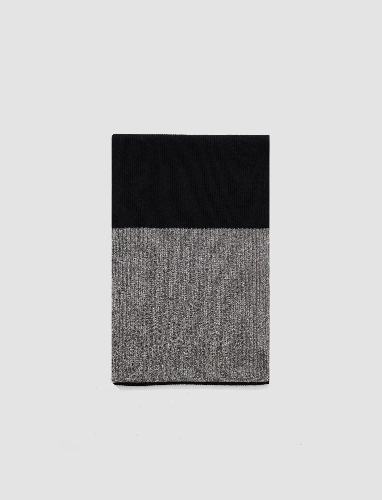 Joseph, Colour Block Scarf, in Black/Grey