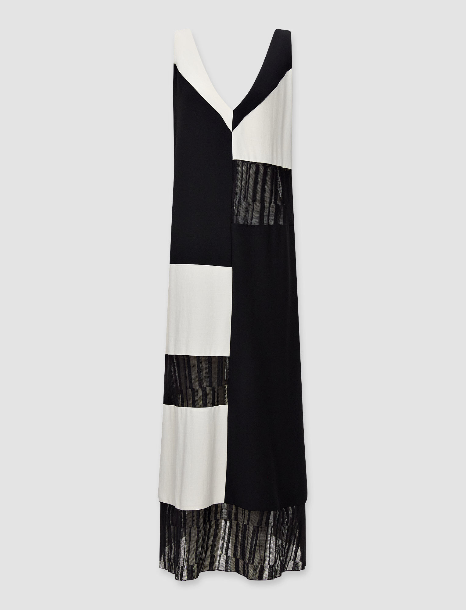 Joseph, Wool Viscose Faille Rowcross Dress, in Black/Ivory