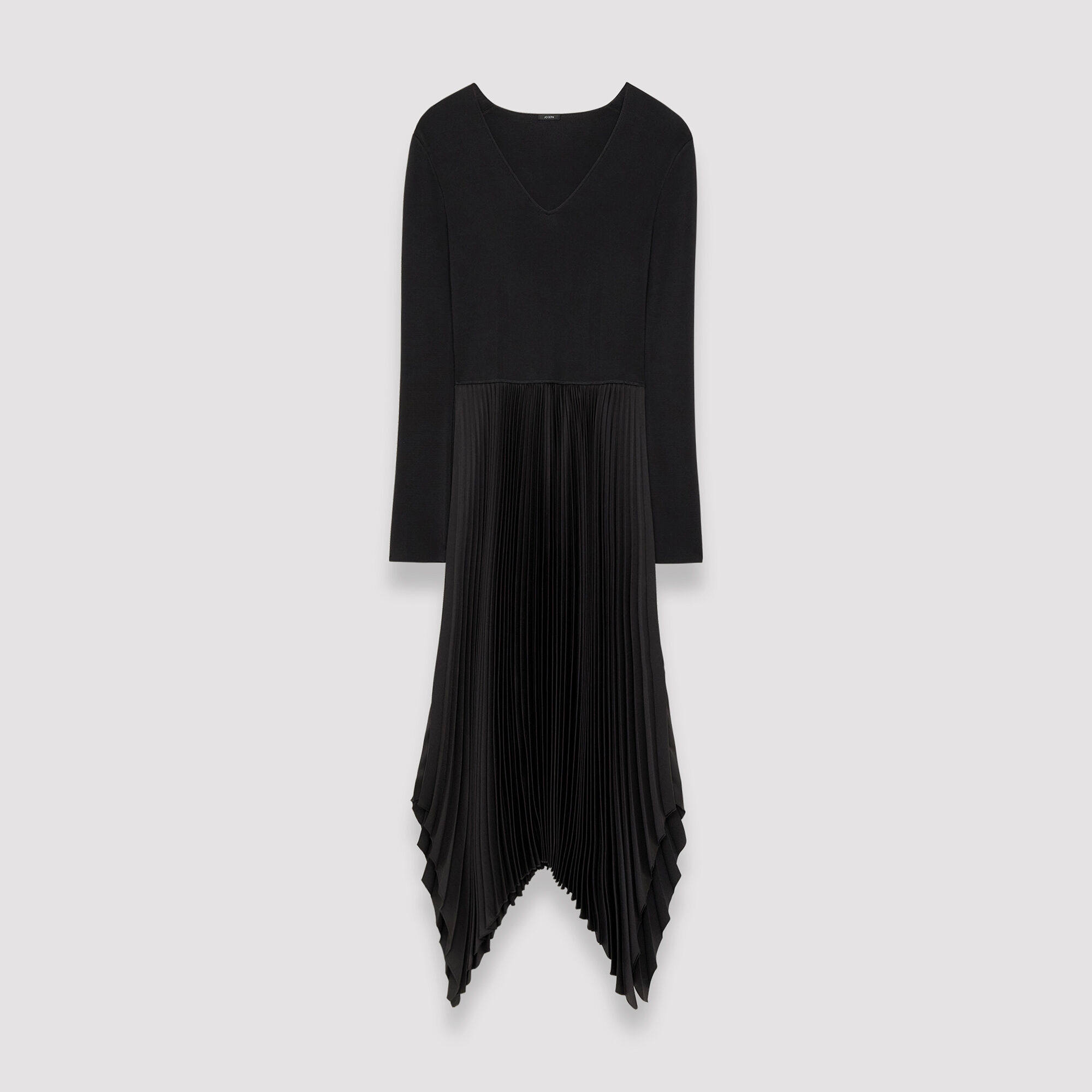 Joseph Knit Weave Plissé Dubois Dress In Black