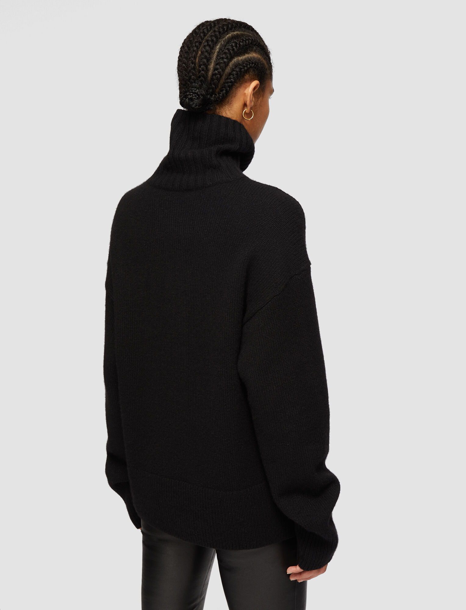 Joseph, High Neck Luxe Cashmere Knit, in Black