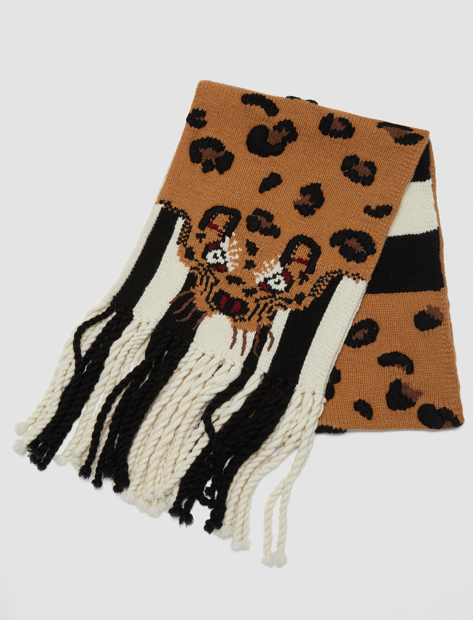 Women's Leopard Print Knitted Scarf, Korean Style, European And
