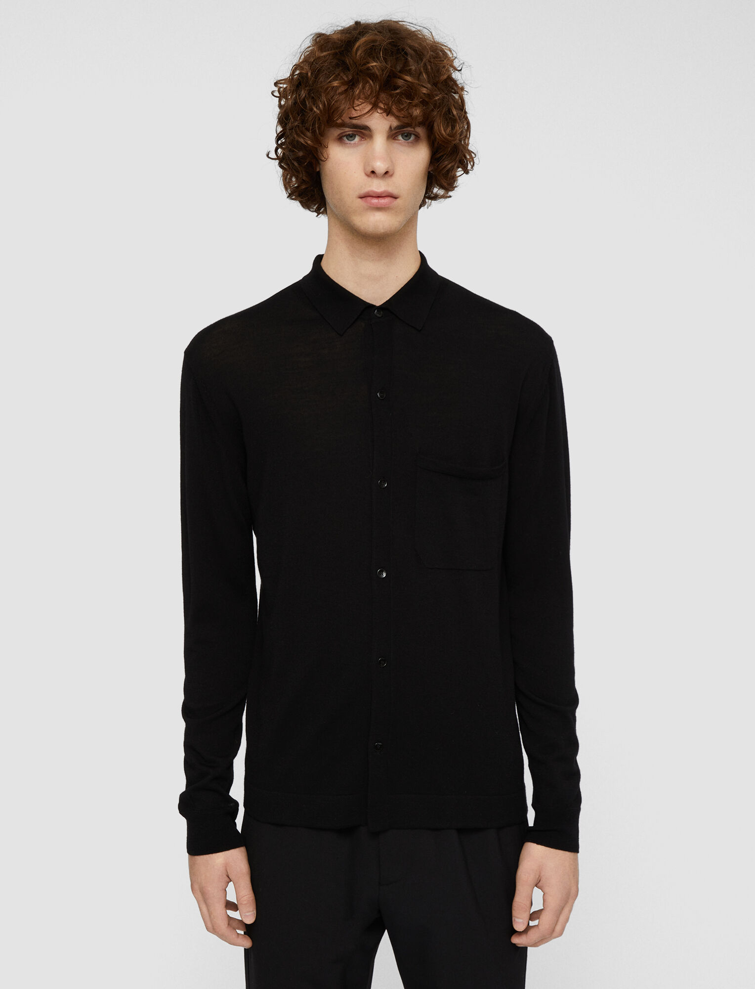 Joseph, Light Merinos Shirt, in BLACK