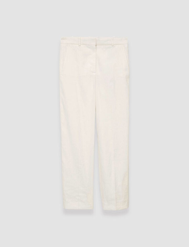 Joseph, Linen Cotton Trina Trousers, in Ivory