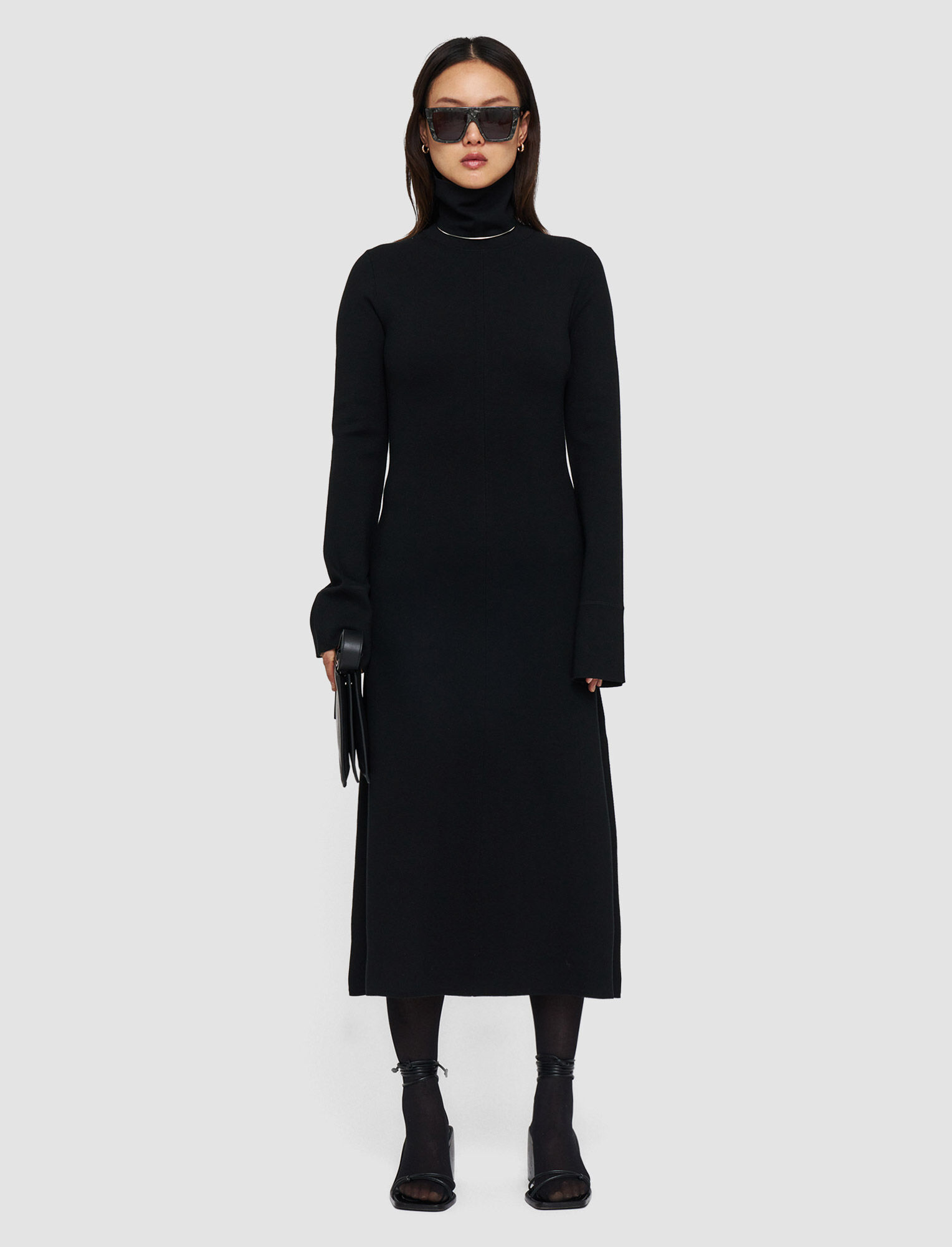 Silk Stretch Dress in Black | JOSEPH US