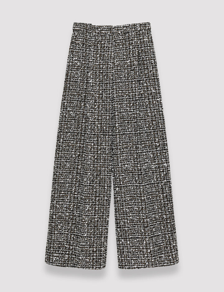 Joseph, Wool Tweed Primrose Trousers, in Black Combo