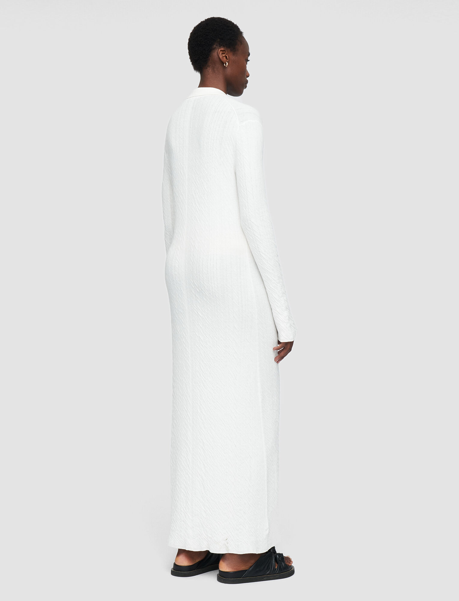 Joseph, Crinkled Cotton Dress, in Ivory