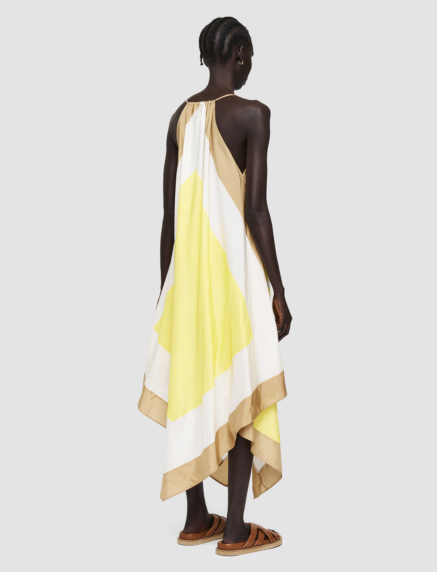 Joseph, Silk Habotai Dye Devonshire Dress, in Sunshine Combo