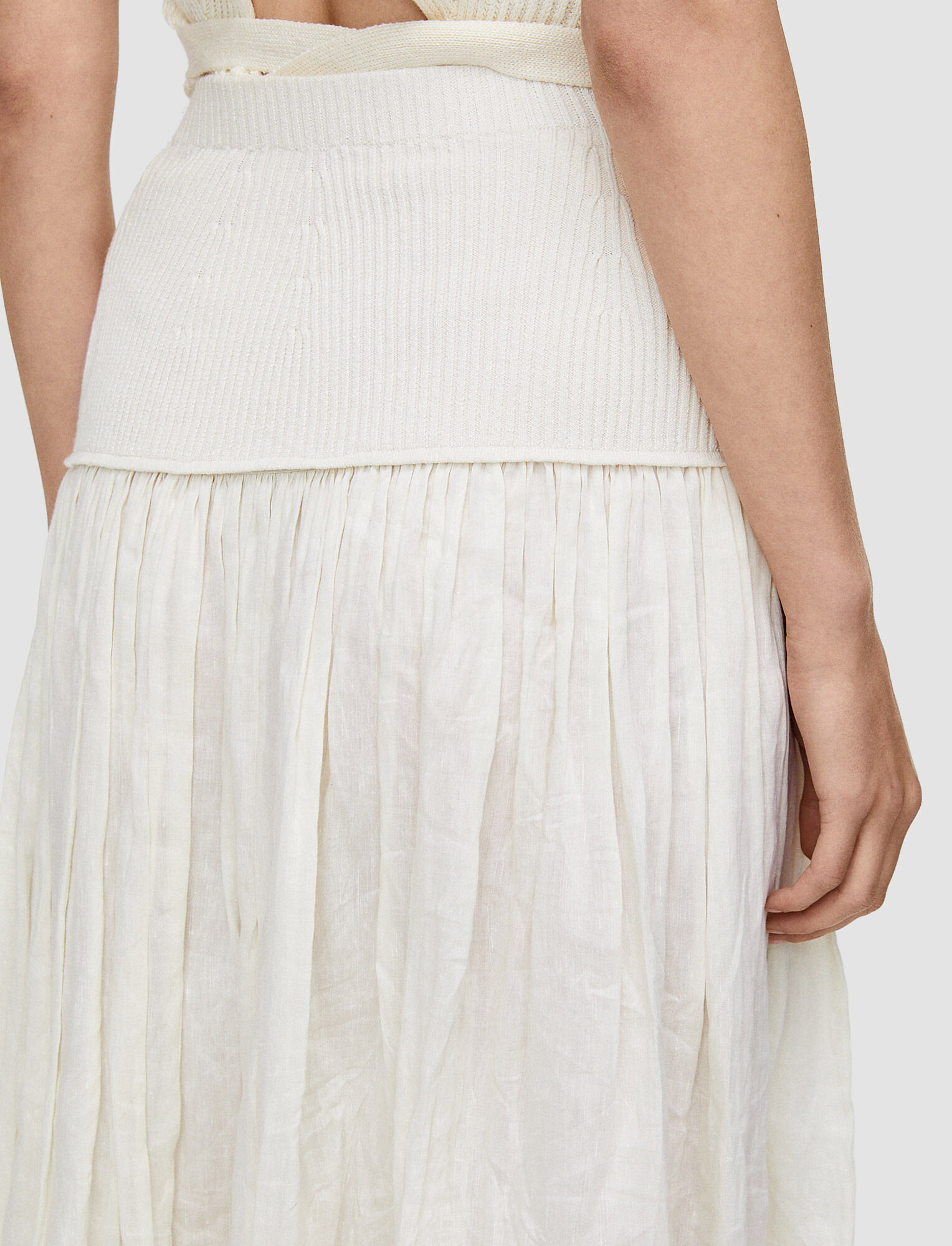 Joseph, Linen Blend Seaton Skirt, in Ivory