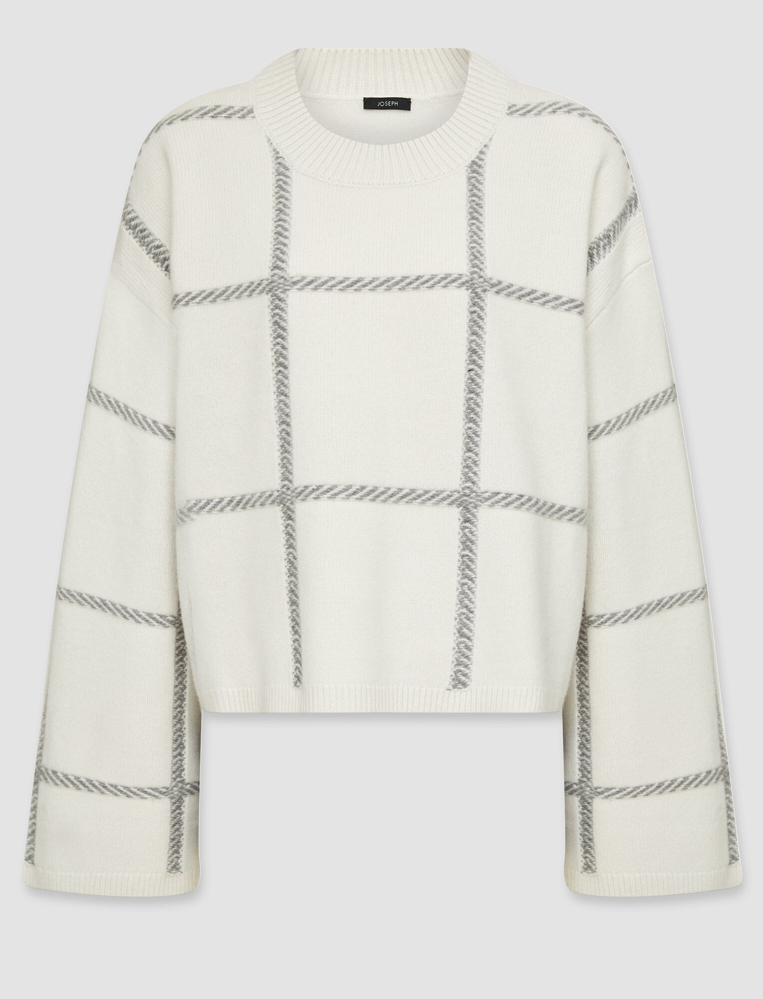 Joseph, Check Knit Jumper, in Ivory Combo