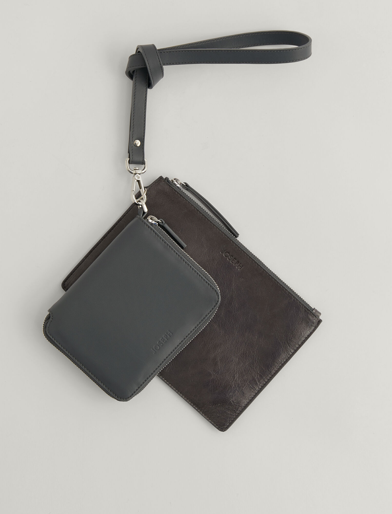 Joseph, Cozumel Light Strap Zip Wallet, in BLACK COMBO