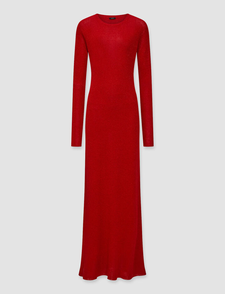 Joseph, Lurex Dress – Shorter Length, in Red