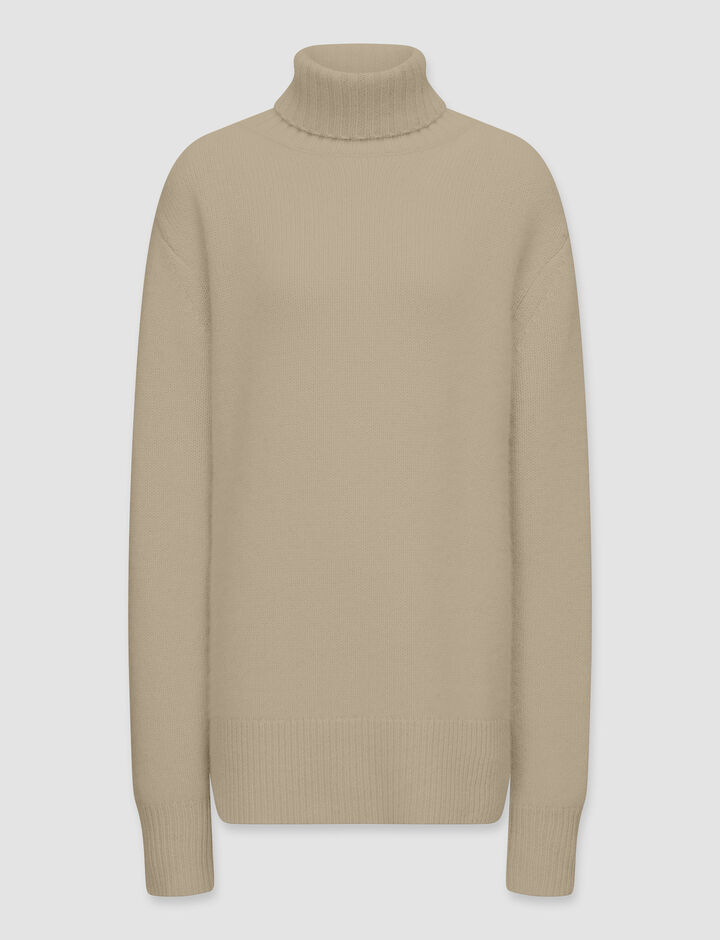 Joseph, High Nk Ls-Luxe Cashmere, in Pewter