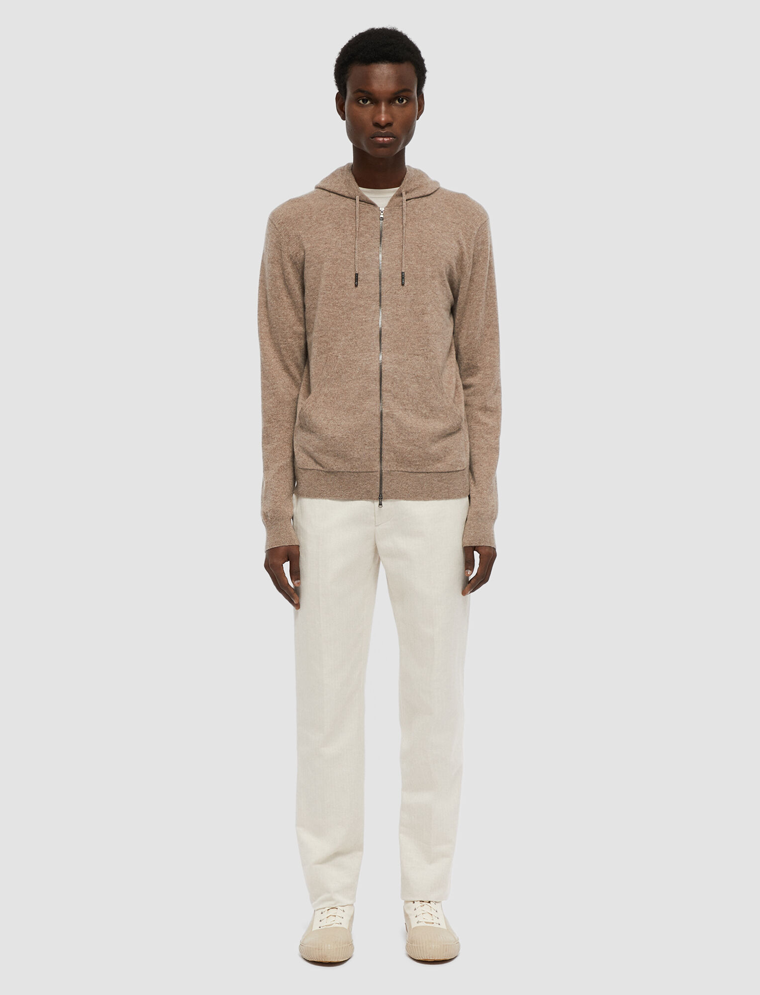 Joseph, Pure Cashmere Knit Hoodie, in Taupe