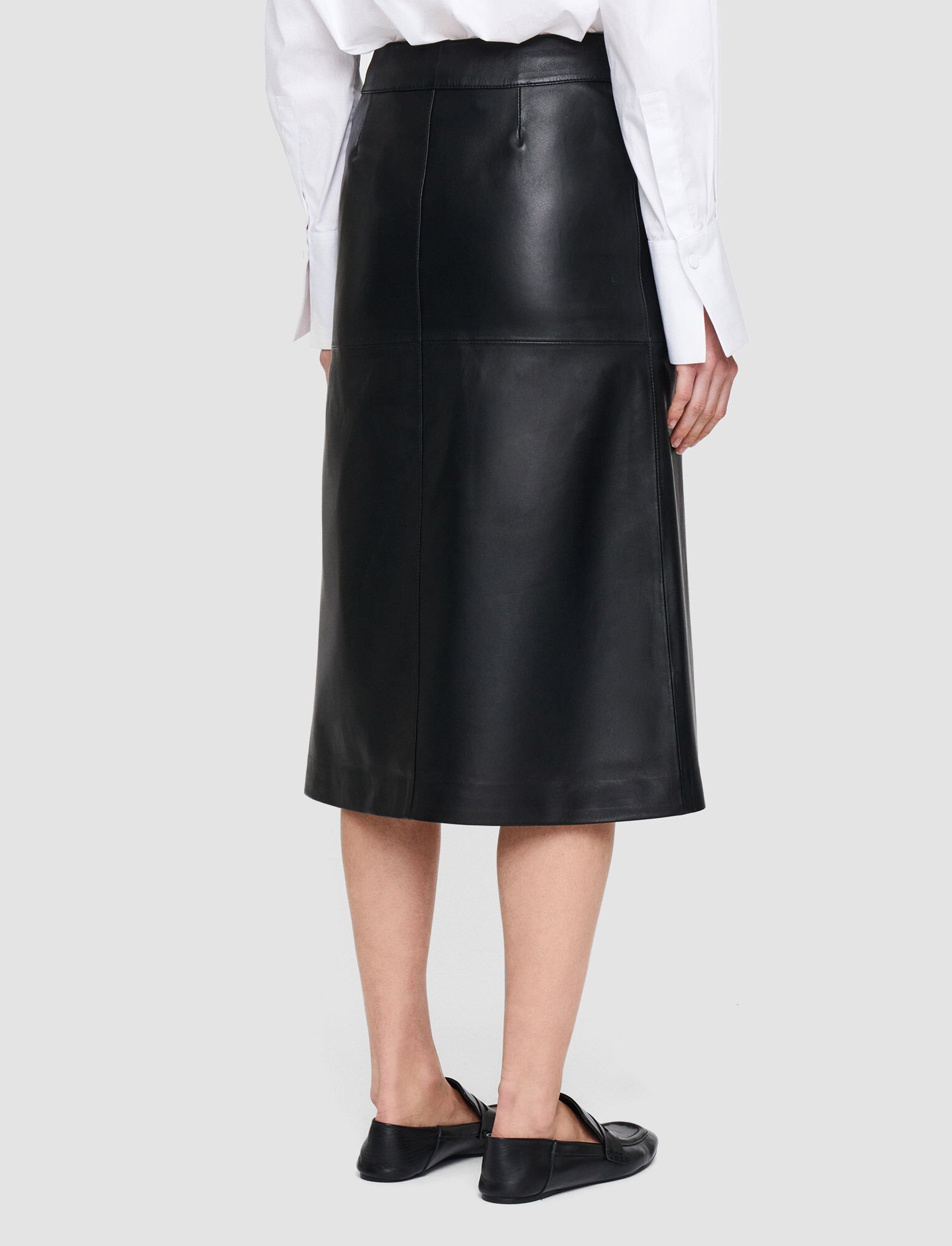 Joseph, Nappa Leather Sèvres Skirt, in Black