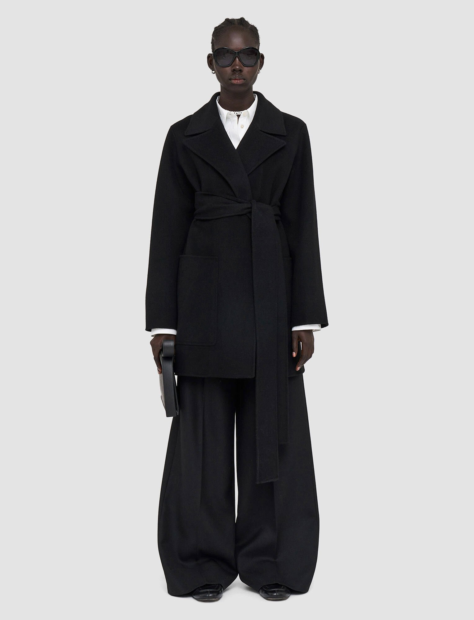 Joseph, Double Face Cashmere Clemence Coat, in Black