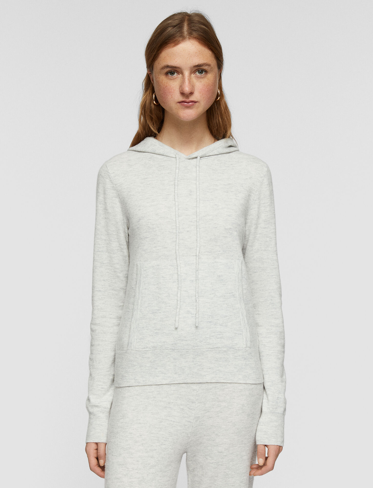 Joseph, Cosy Wool Cashmere Hoodie, in PEARL