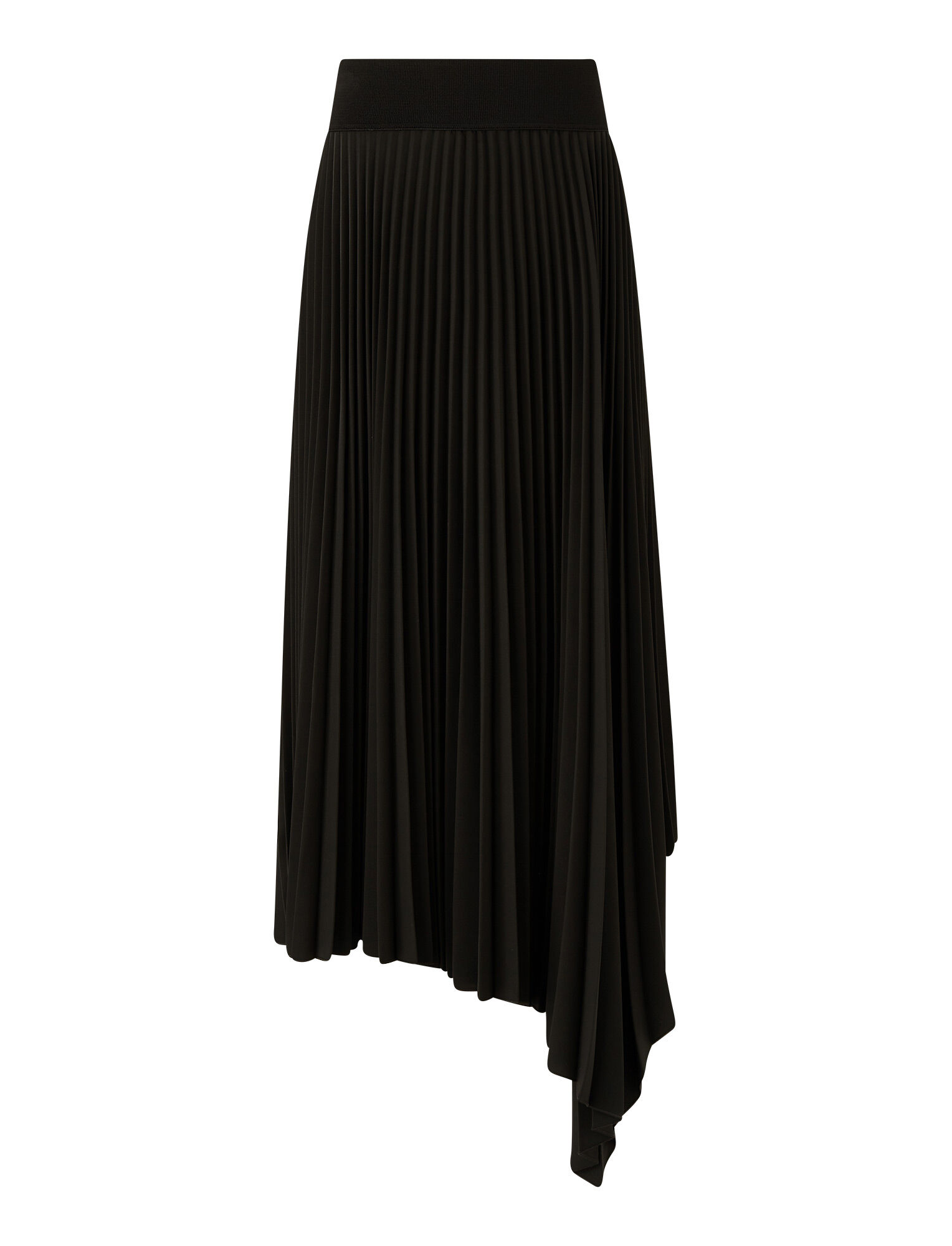 Joseph, Pleated Rib Swinton Skirt, in BLACK