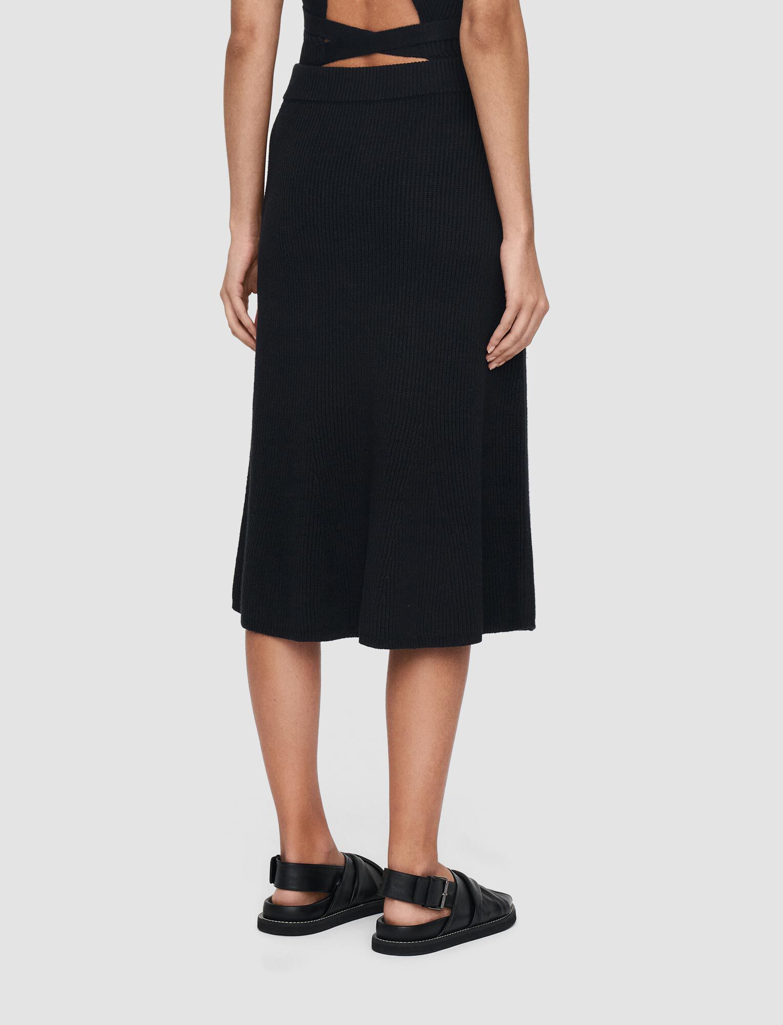 Linen Blend Skirt in Black | JOSEPH US