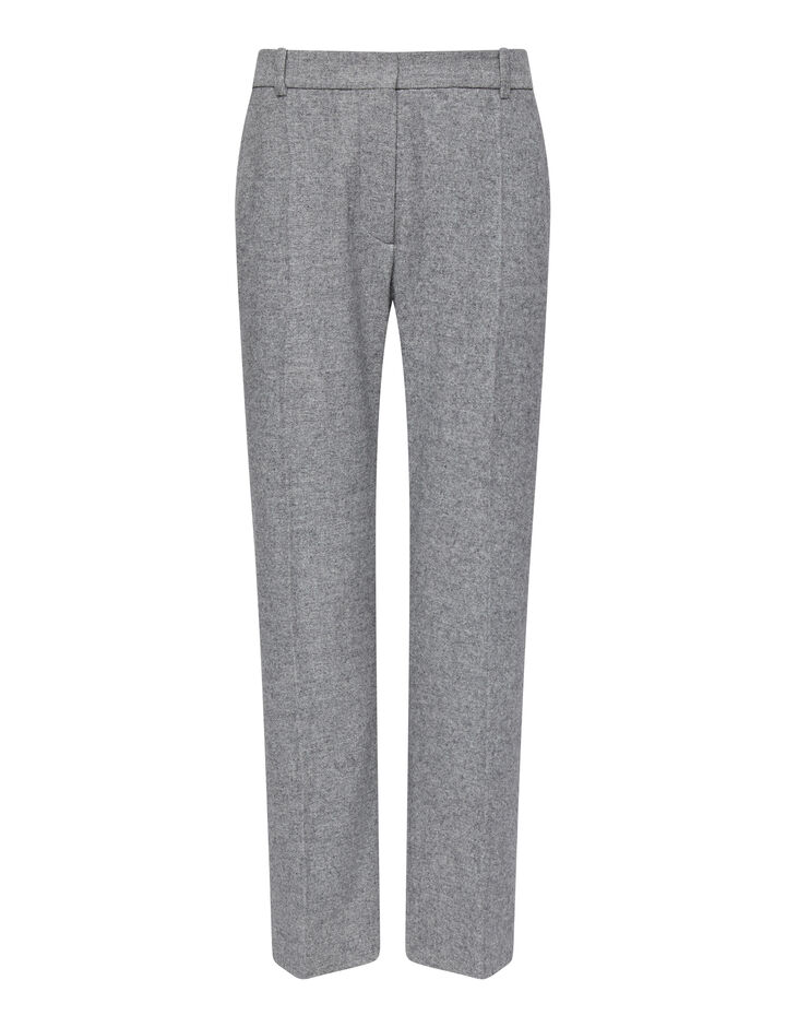 Joseph, Felted Flannel Tape Trousers, in Dove Grey