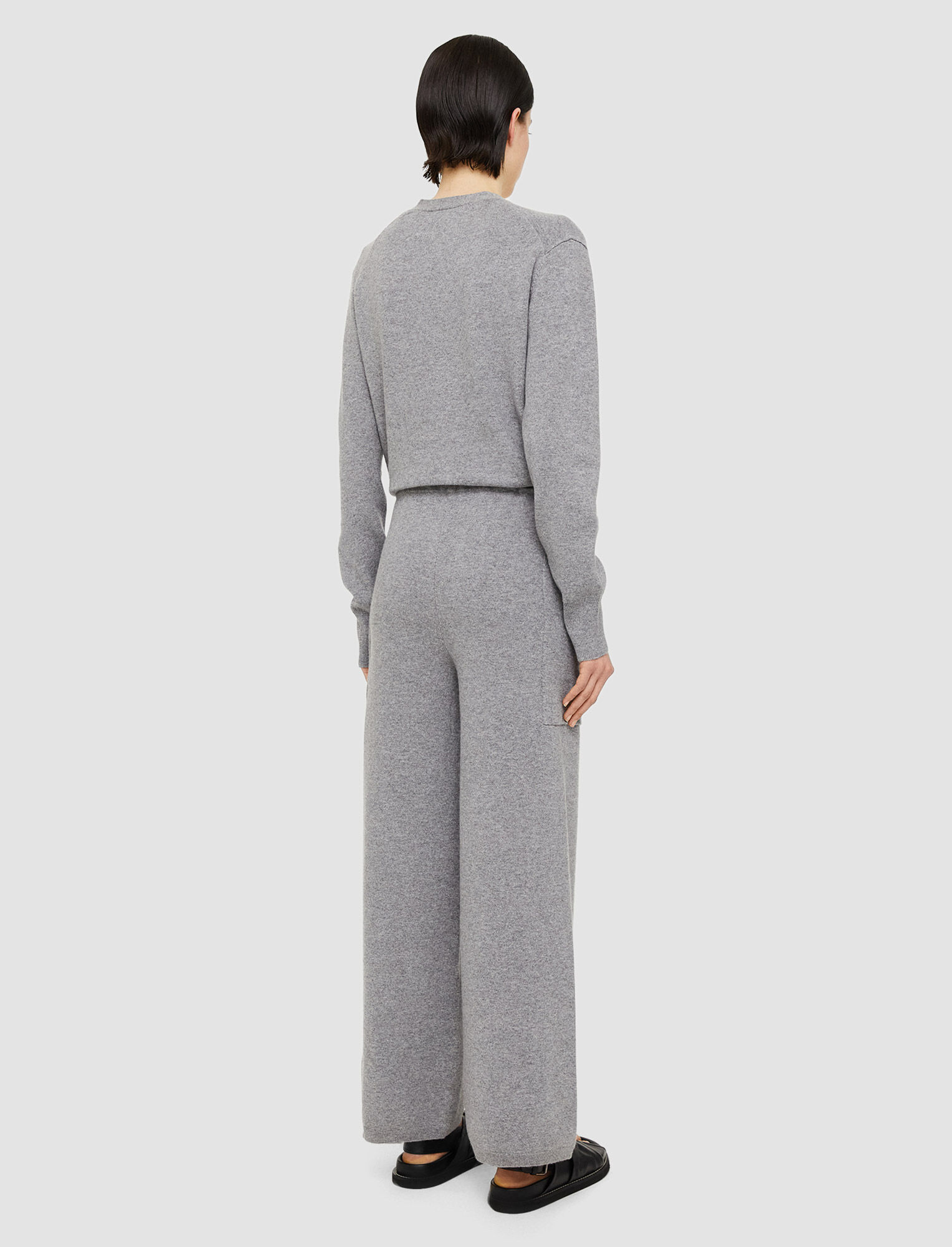 Joseph, Cosy Wool Cashmere Jumpsuit, in Mid Grey