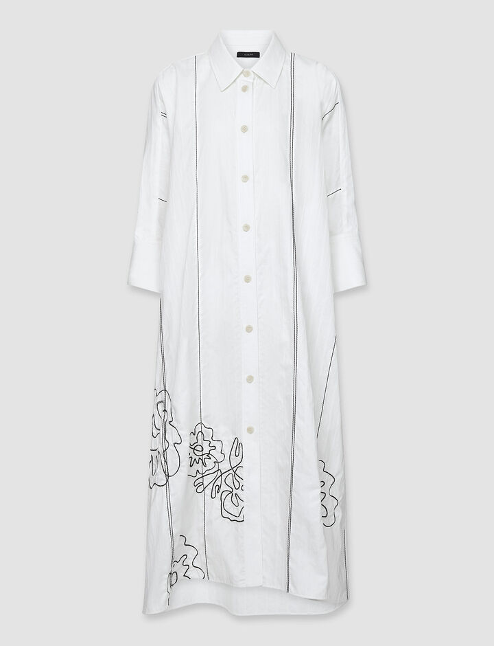 Joseph, New Dania-Dress-Floral Cotton, in Ivory