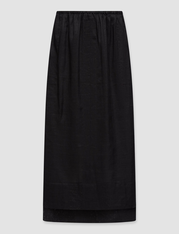 Joseph, Selana-Skirt-Ramie Voile, in Black