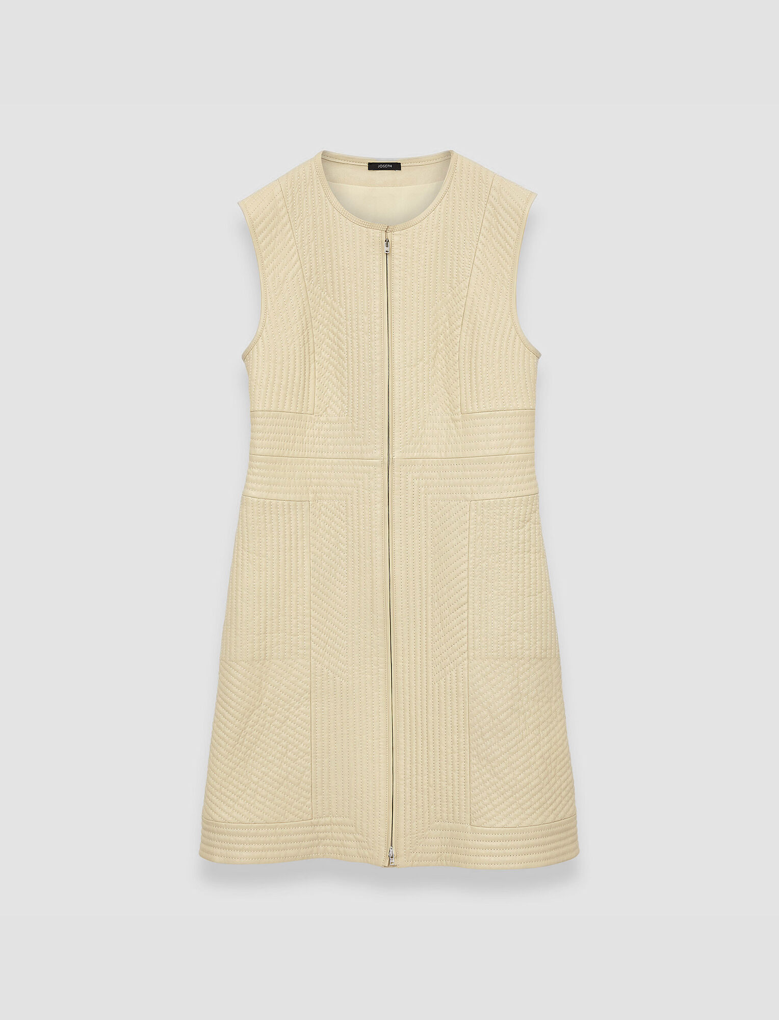 Joseph, Embellished Leather Davy Dress, in Pale Olive
