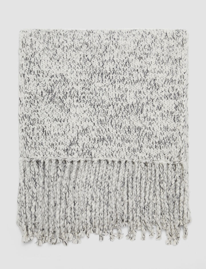 Joseph, Handknit Silk Cashmere Scarf, in Ivory Combo