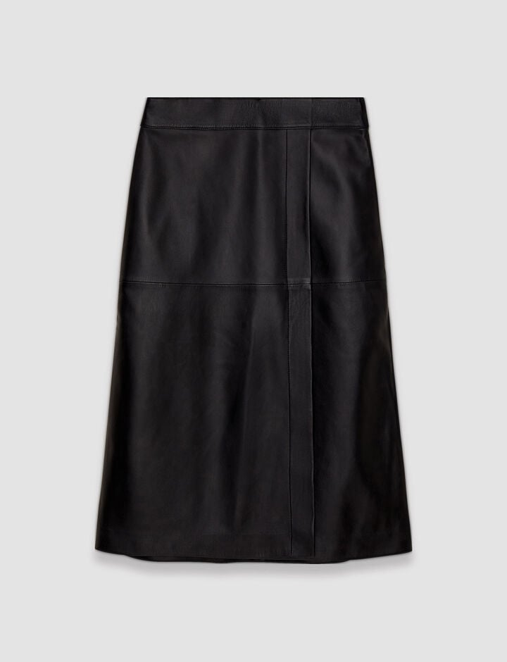 Joseph, Nappa Leather Sevres Skirt, in Black