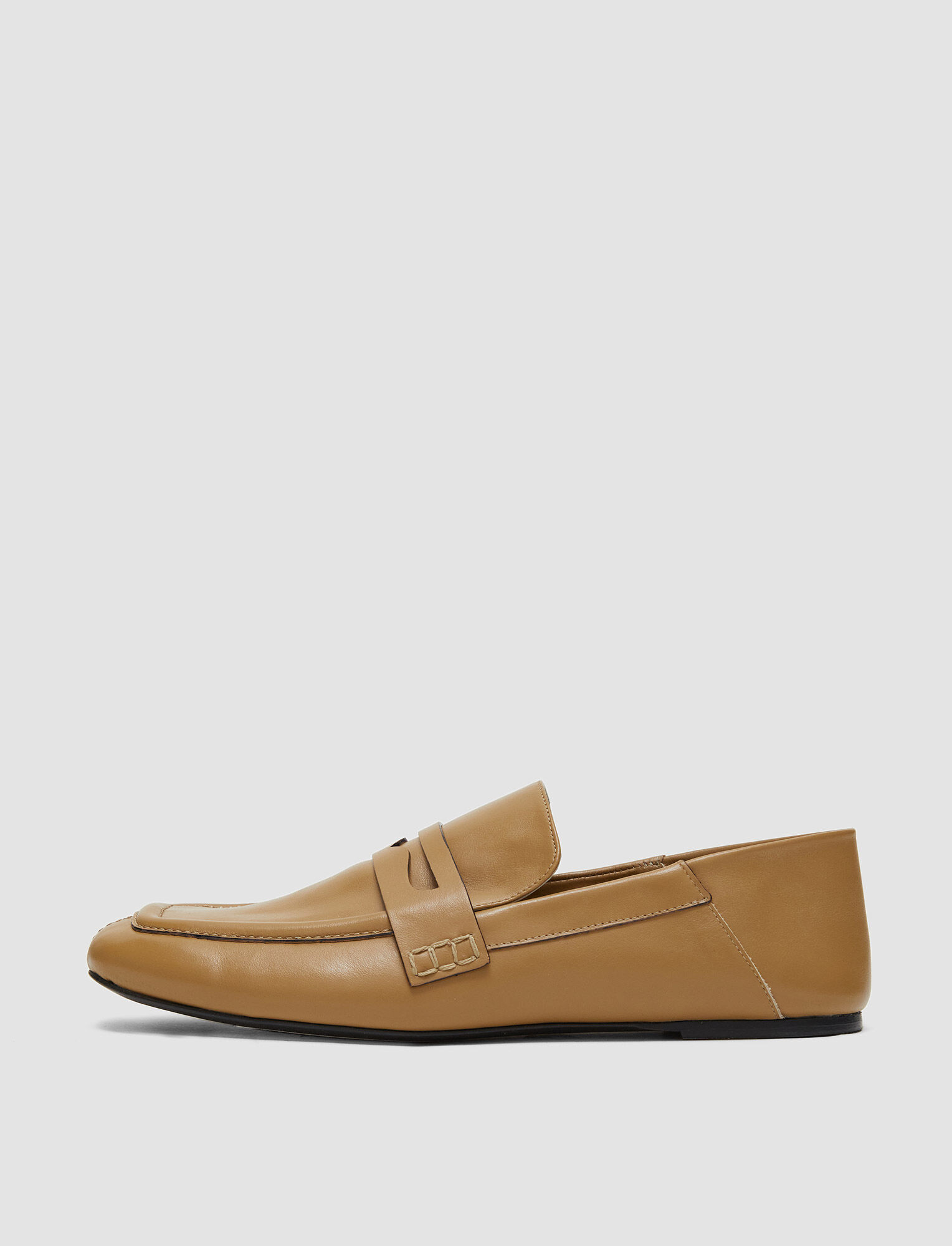 Joseph Leather Loafers In Cassonade