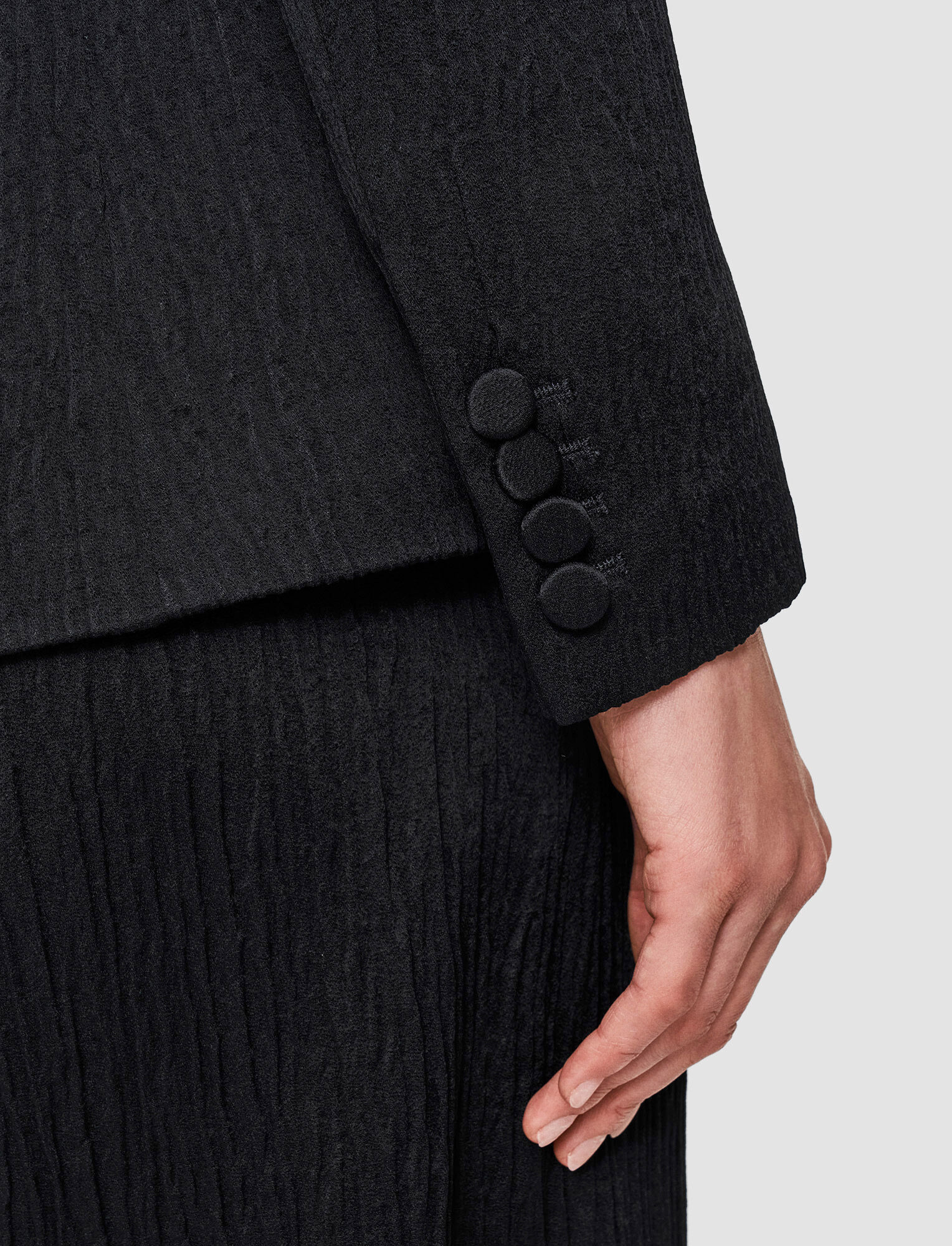 Textured Viscose Joaquim Jacket in Black | JOSEPH US