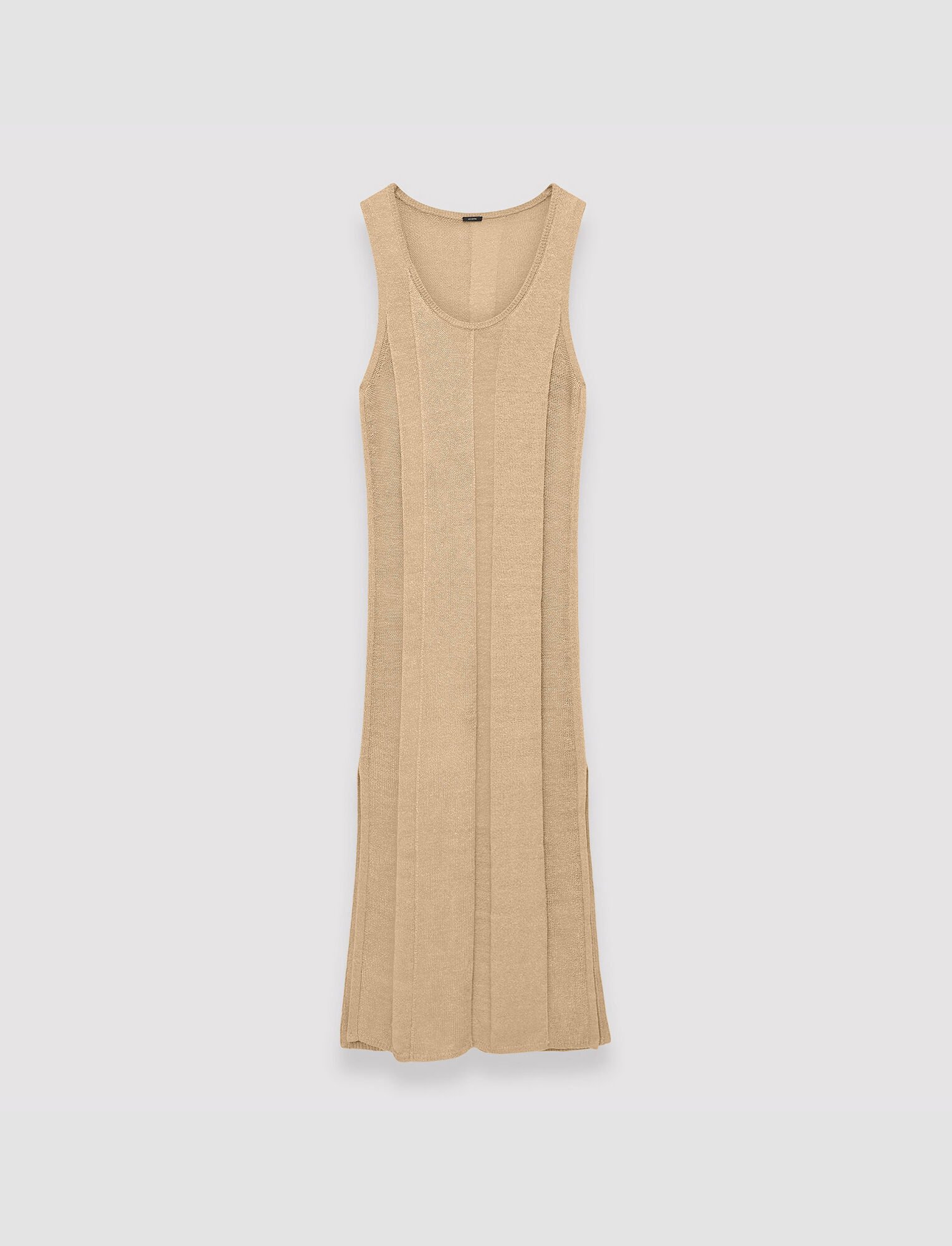 Shop Joseph Linen Blend Knitted Long Dress In Sesame