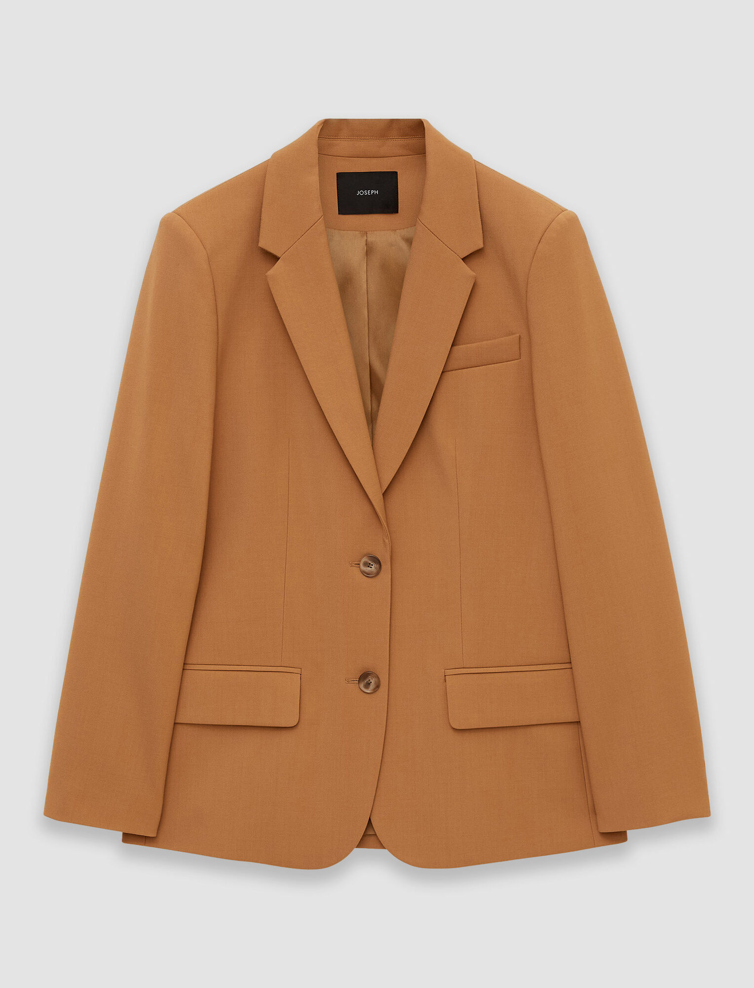 Shop Joseph Tailoring Wool Stretch Jackie Jacket In Clay