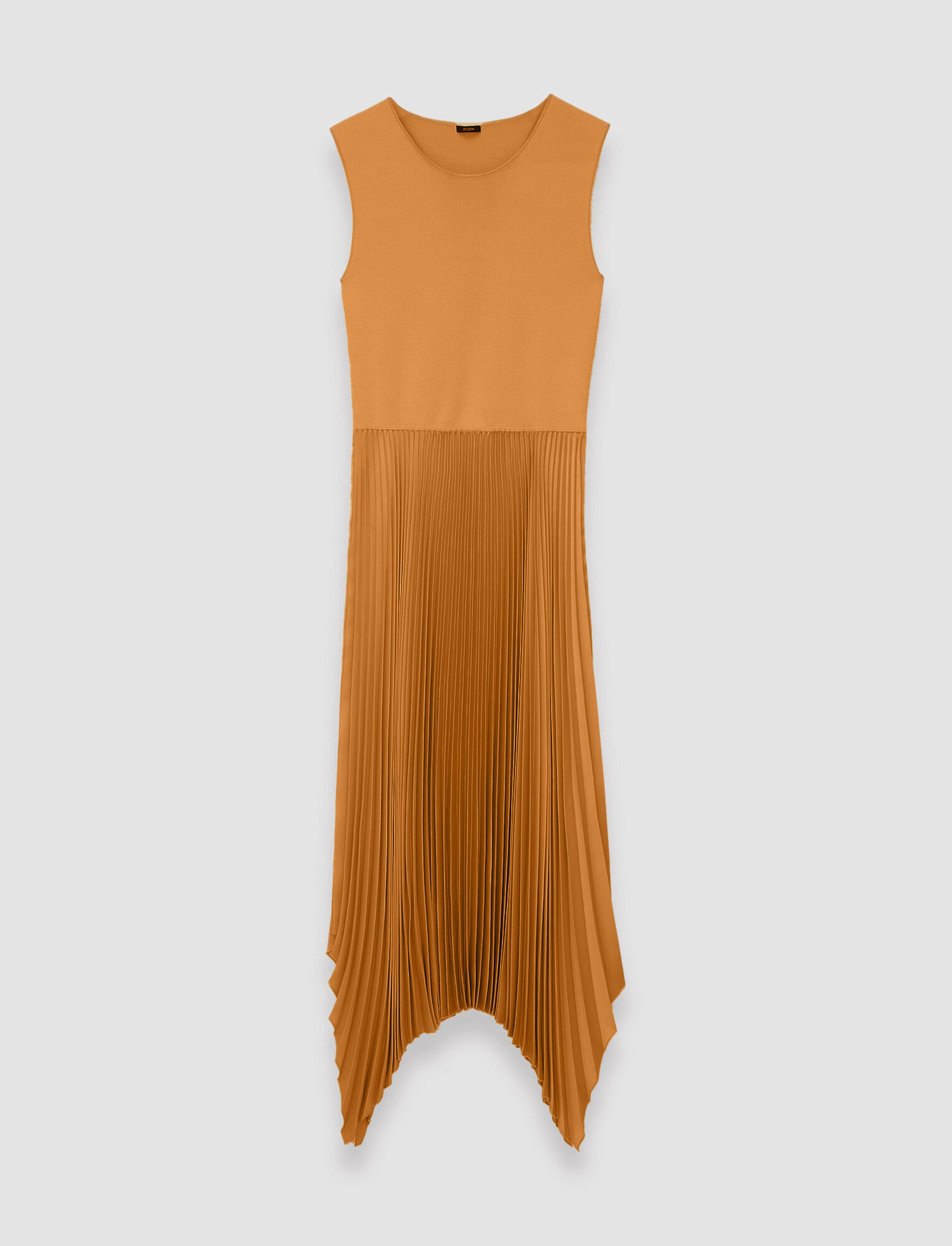 Joseph Womens Clay Dera Pleated-skirt Woven Midi Dress