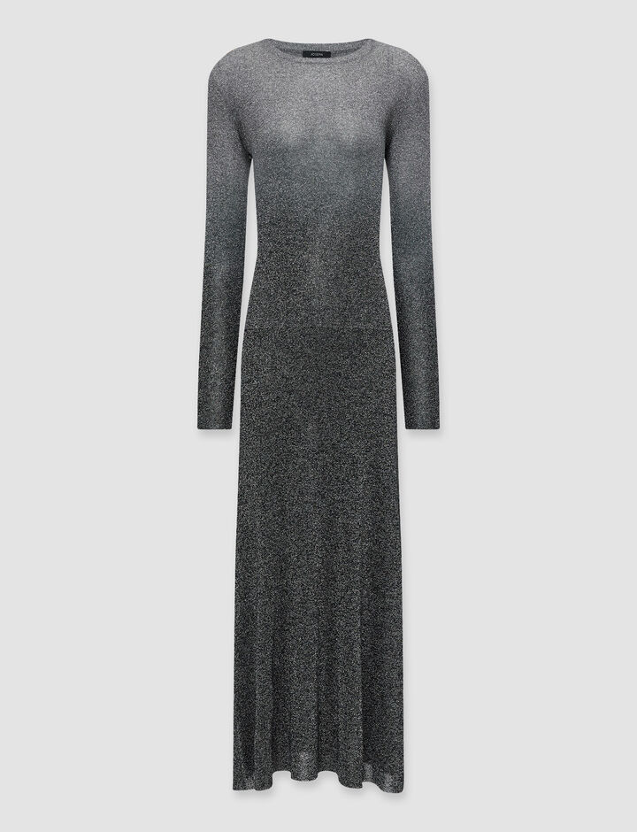 Joseph, Lurex Dip Dye Dress – Shorter Length   , in Silver