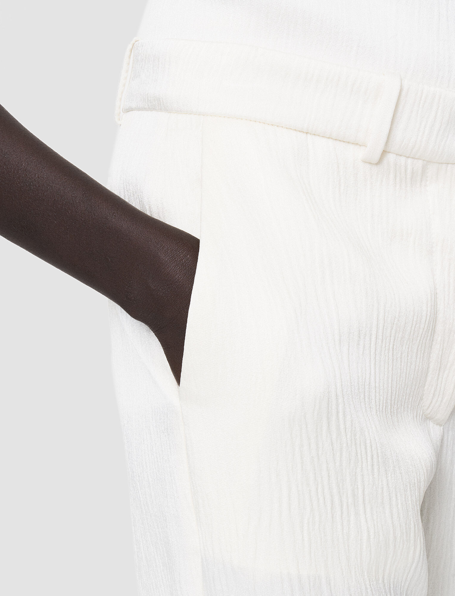 Joseph, Textured Viscose Morissey Trousers, in Ivory