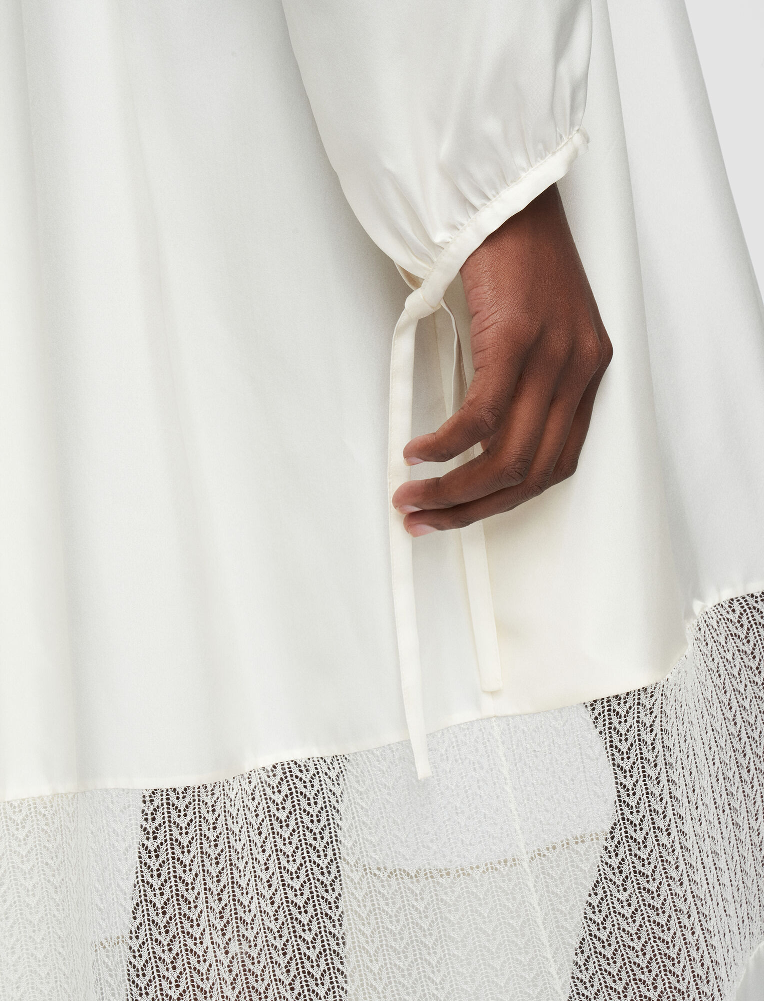 Joseph, Habotai Darin Dress, in Ivory