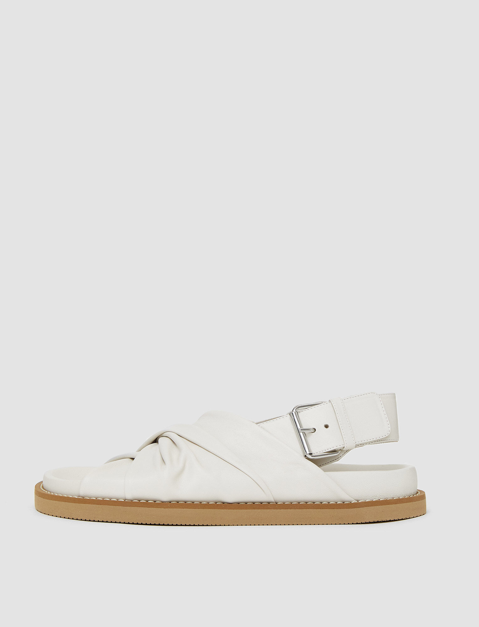 Joseph, Leather Jazzy Strap Sandals, in Ivory