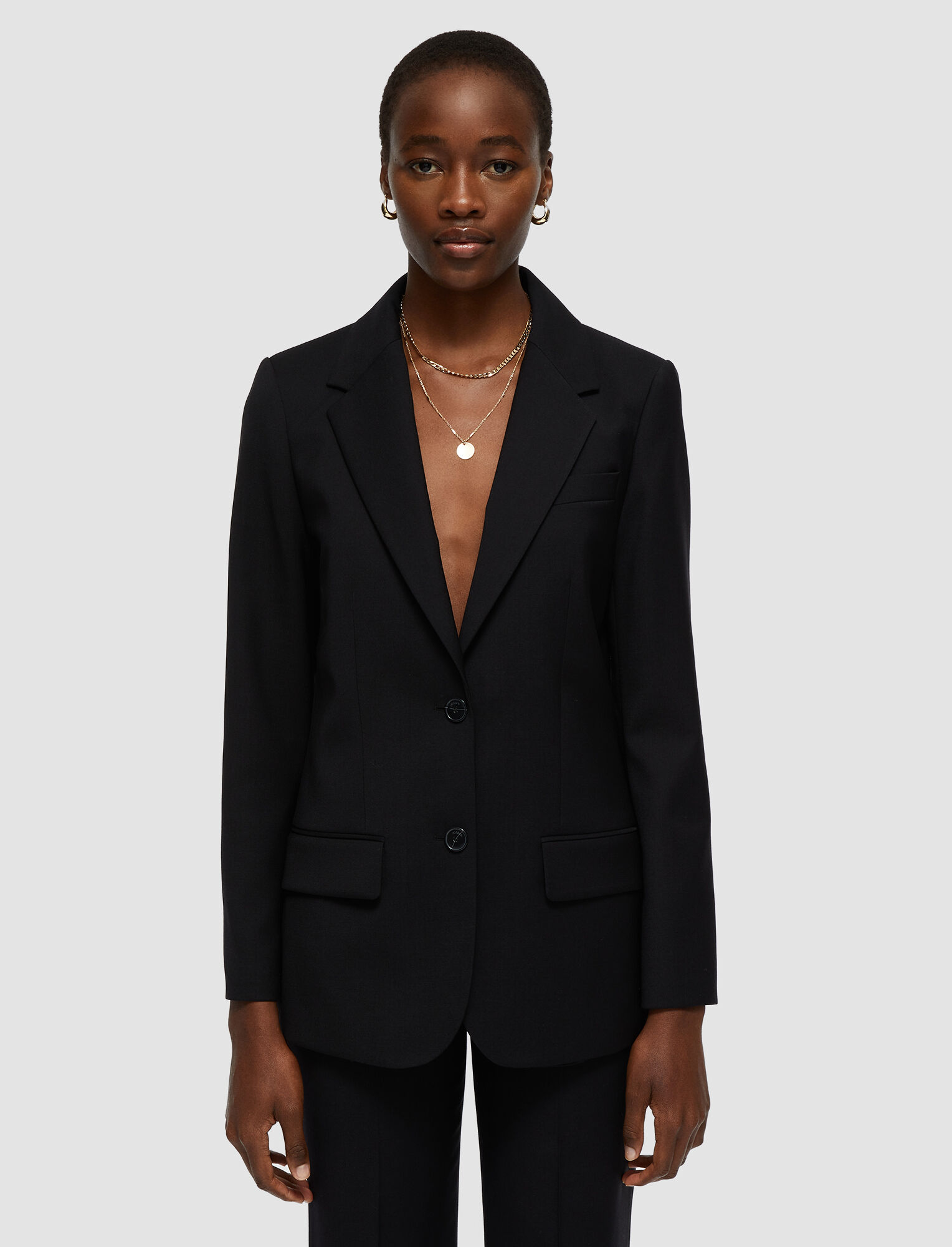 Joseph, Tailor Wool Stretch Jackie Tailored Jacket, in Black